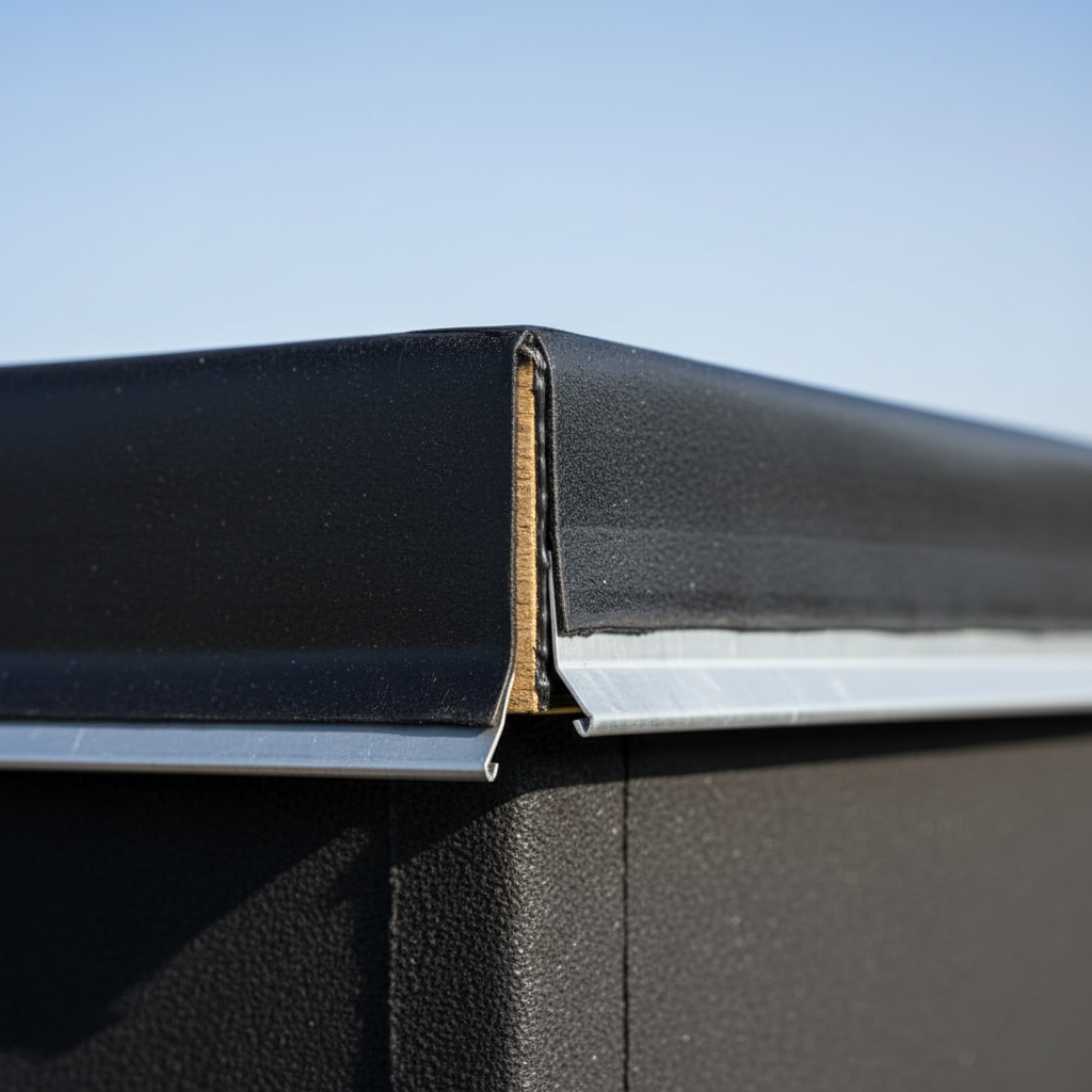 EPDM plat dak – detail randprofiel in Bonheiden