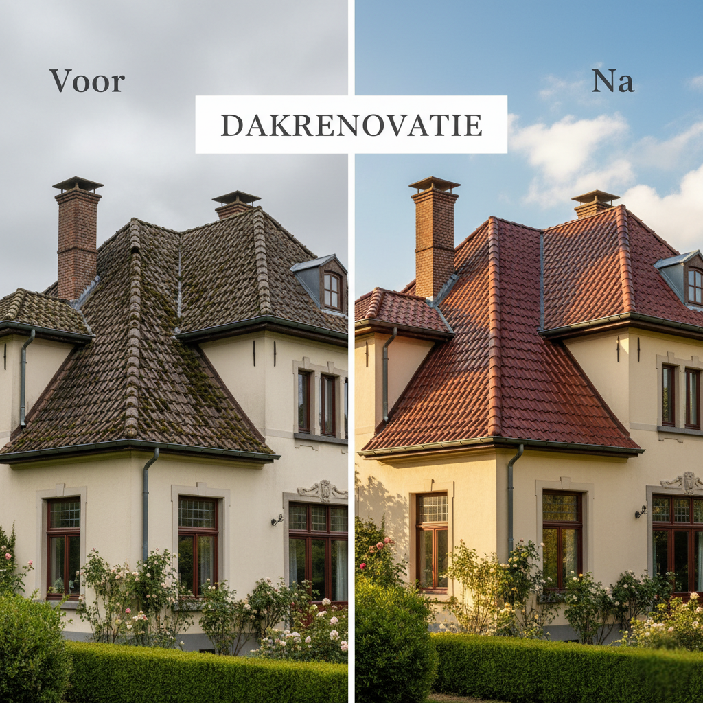 Voor en na dakrenovatie in Mechelen